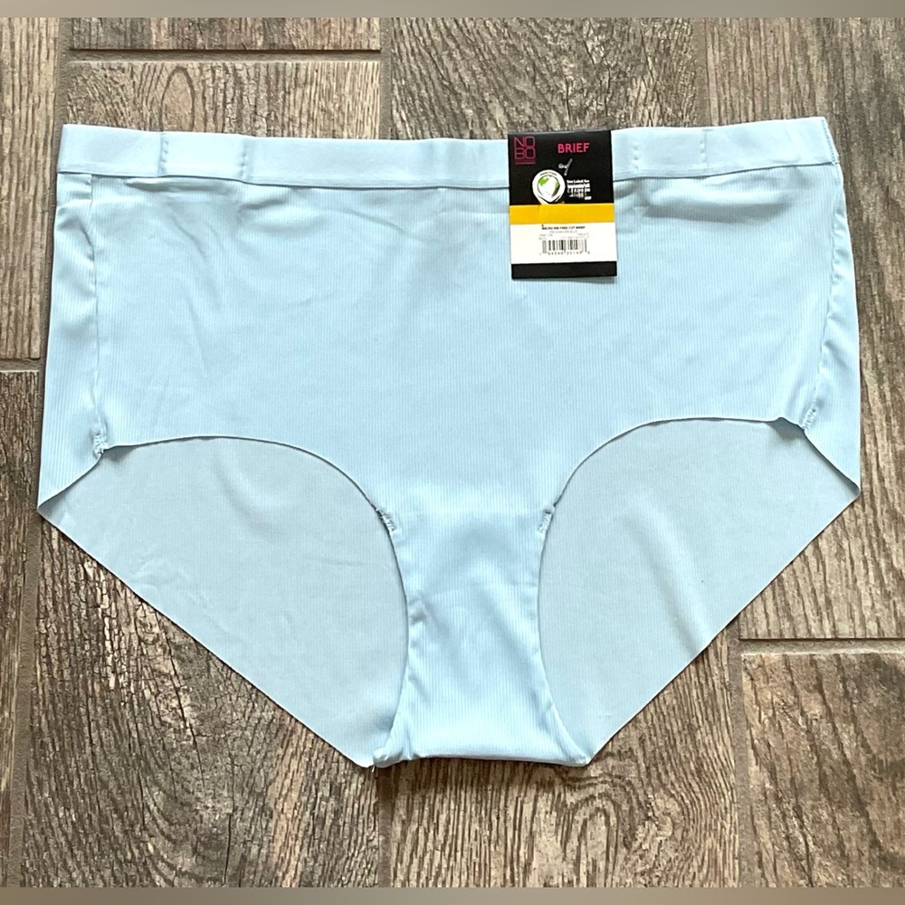 New Nobo, No Boundaries Micro Rib Free Cut Brief Panties Size XXXL Blue